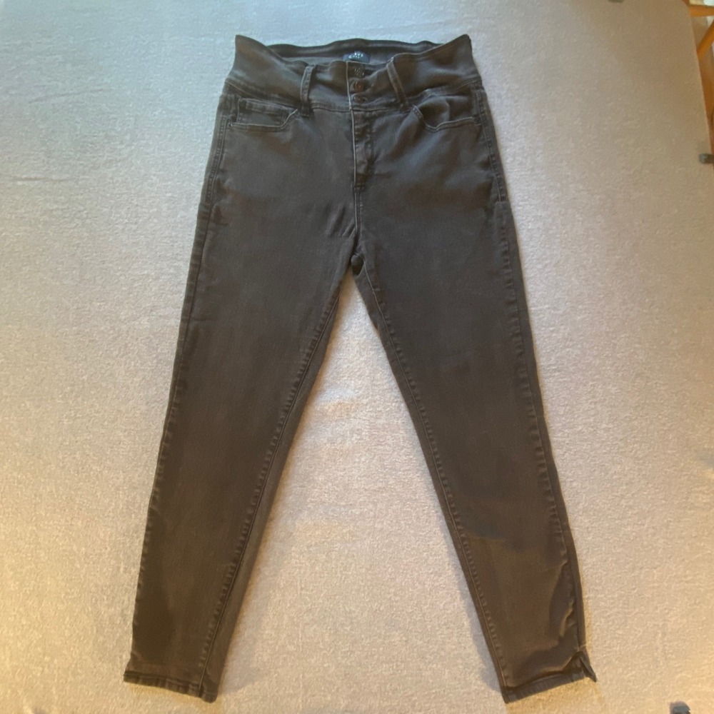 Curve Appeal Curve Creator High Rise Skinny Jeans Black Womens Sz 14/32 Stretch
